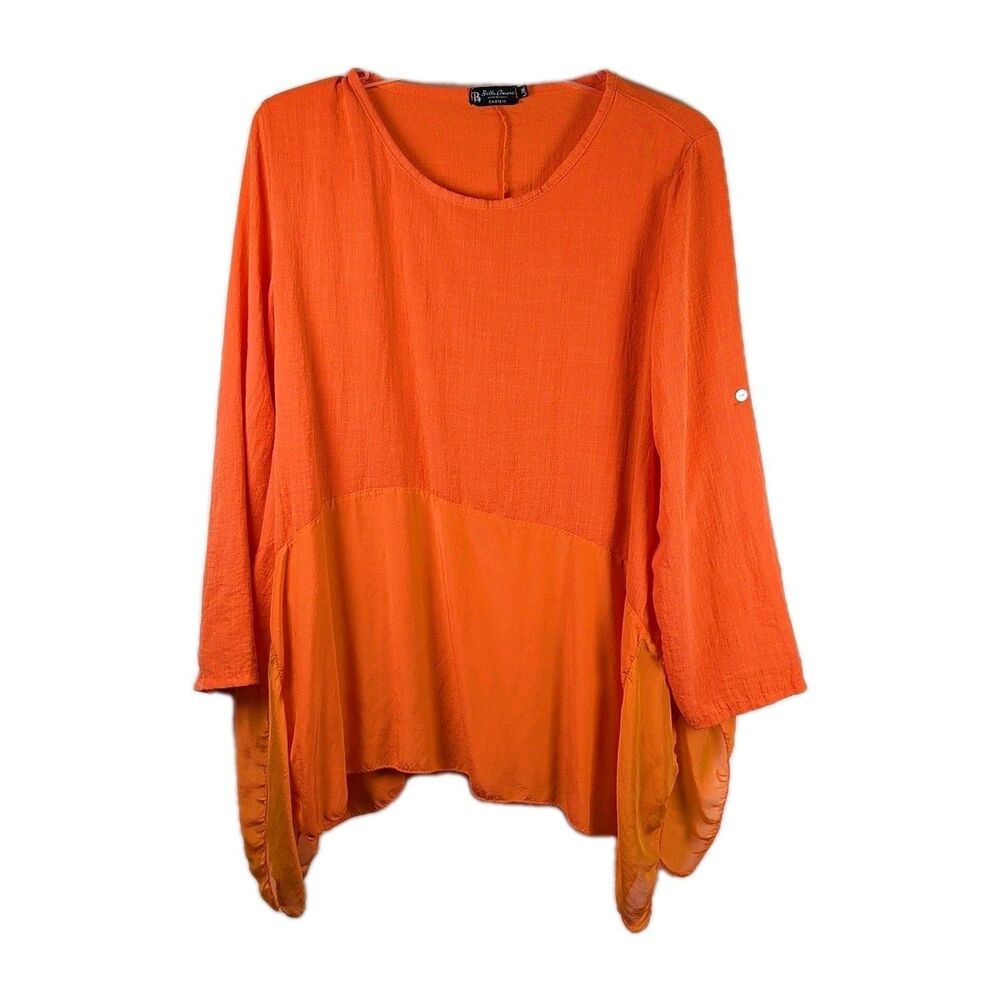 Bella Amore Italian Boho Tunic - Size L/XL - Flowy Beach Cotton Rayon Silk